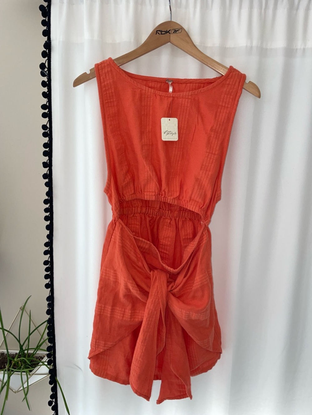 NWT Free People open bar mini endless summer dress orange S small cut out wrap - Picture 5 of 7